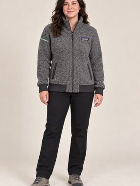 Patagonia Woolyester Fleece Jacket Women XL Forge Grey Full Zip